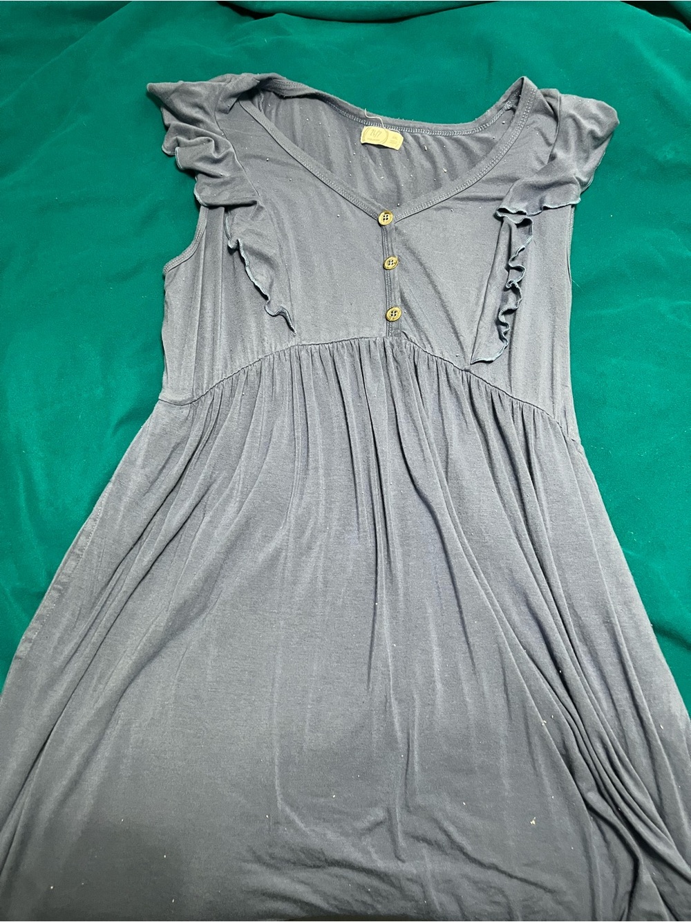 Sleeveless Ruffle V-Neck Women's Top in Charcoal Gray